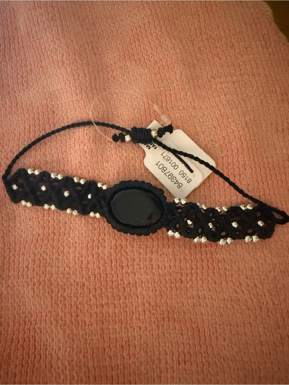 Urban Outfitters Black Beaded Adjustable Bracelet